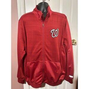Washington Nationals Full Zip Jacket Mens XXL Red Performance Pockets